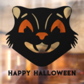 Oude Zwarte Kattengezicht Halloween Raamsticker (Vel 2)