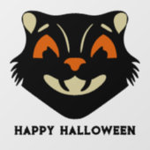 Oude Zwarte Kattengezicht Halloween Raamsticker (Vel)
