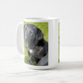 Oude Zwarte Labrador Retriever Hond Koffiemok (Voorkant links)