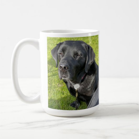 Oude Zwarte Labrador Retriever Hond Koffiemok (Links)