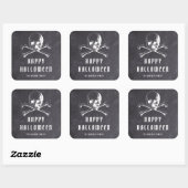 Oude Zwarte Piratenschedel & Botten Halloween Vierkante Sticker (Vel)
