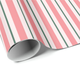 Oude zwarte roze met fashioned en Green Stripe Pat Cadeaupapier