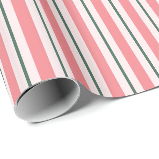 Oude zwarte roze met fashioned en Green Stripe Pat Cadeaupapier (Rol Hoek)