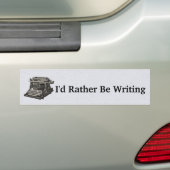 Oude zwarte schrijfmachine met fashioned voor schr bumpersticker (Op auto)