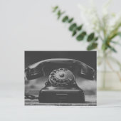 Oude  zwarte telefoon briefkaart (Staand voorkant)