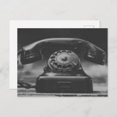Oude  zwarte telefoon briefkaart (Voorkant / Achterkant)
