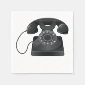 Oude Zwarte Telefoon Papieren Servetten (Voorkant)