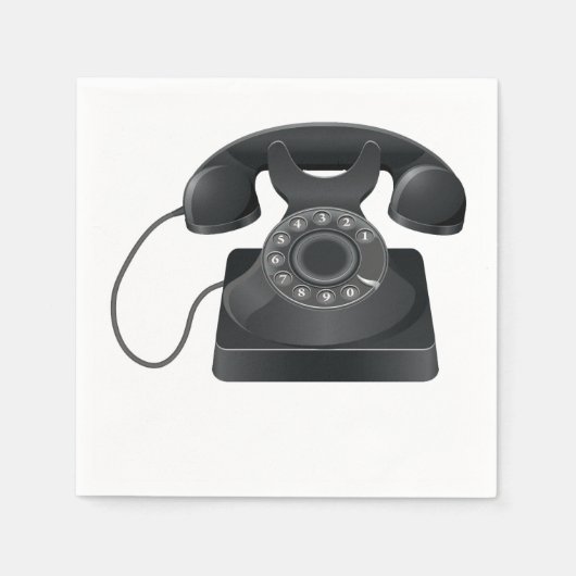 Oude zwarte telefoon papieren servetten (Voorkant)