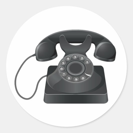 Oude zwarte telefoon Stickers (Voorkant)