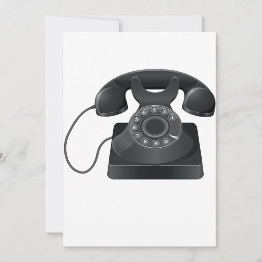 Oude Zwarte Telefoon Uitnodigingen (Voorkant)