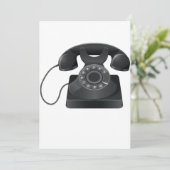 Oude Zwarte Telefoon Uitnodigingen (Staand voorkant)