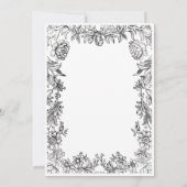 Oude Zwarte & Witte Tapijt Bloem Bruiloft Kaart (Achterkant)