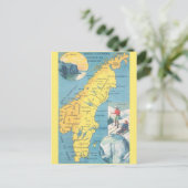 Oude Zweeden Landkaart Ansichtkaart Briefkaart (Staand voorkant)