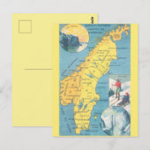 Oude Zweeden Landkaart Ansichtkaart Briefkaart (Voorkant / Achterkant)