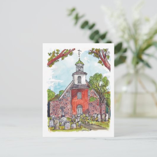 Oude Zweedse kerk, Wilmington, Delaware Briefkaart (Staand voorkant)