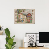 Oude Zweedse schoolwandkaart — bijen Poster (Thuiskantoor)