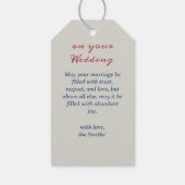 Oude Zweedse traditionele Dalecarlia-huwelijk Cadeaulabel (Achterkant)