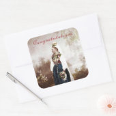 Oude Zweedse traditionele Dalecarlia-huwelijk Vierkante Sticker (Envelop)
