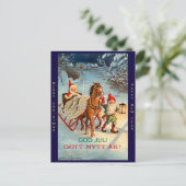 Oude Zweedse Vrolijke Kerstmis & het Nieuwjaar van Feestdagenkaart (Staand voorkant)