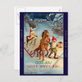 Oude Zweedse Vrolijke Kerstmis & het Nieuwjaar van Feestdagenkaart (Voorkant / Achterkant)