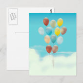 Oude Zwevende Ballonnen Briefkaart (Voorkant / Achterkant)