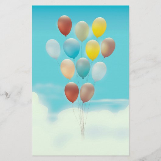 Oude Zwevende Ballonnen Briefpapier (Voorkant)