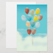 Oude Zwevende Ballonnen Briefpapier (Voorkant / Achterkant)