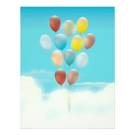 Oude Zwevende Ballonnen Foto Afdruk (Voorkant)