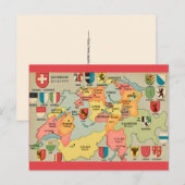 Oude Zwitserland kaart ansichtkaart (Voorkant / Achterkant)