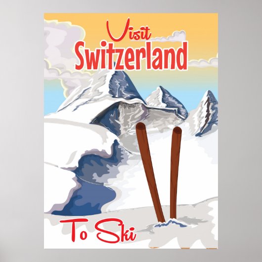 Oude Zwitserland Ski reisposter Poster (Voorkant)