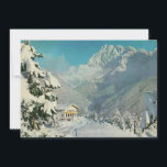 Oude Zwitserse Chalet Kerst-/Feestkaart Feestdagenkaart<br><div class="desc">Personaliseer deze kaart met uw eigen groet of koop hem zoals afgebeeld. Deze vintage kaart is gemaakt van een 32 millimeter-foto door MCrisp en is afkomstig uit haar verzameling reisfoto's van Zwitserland uit 1933. De achterkant van de kaart heeft een grafische overlay van sneeuw en kerstbomen die ik heb toegevoegd....</div>