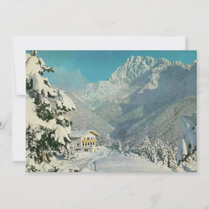 Oude Zwitserse Chalet Kerst-/Feestkaart Feestdagenkaart