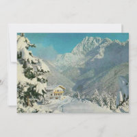 Oude Zwitserse chalet kerstkaart/vakantiekaart