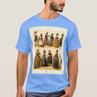 Oude Zwitserse mode en levensstijl 18e eeuw H T-shirt