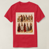 Oude Zwitserse mode en levensstijl 18e eeuw H T-shirt (Design voorkant)