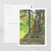 Oude Zwitserse Reisposter Briefkaart (Voorkant / Achterkant)