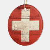 Oude Zwitserse vlag Keramisch Ornament (Links)