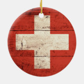 Oude Zwitserse vlag Keramisch Ornament (Achterkant)