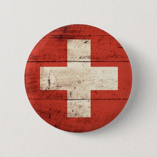 Oude Zwitserse vlag Ronde Button 5,7 Cm (Voorkant)