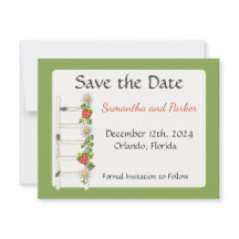 Oudeaardige Ladder met Aardbei Save The Date