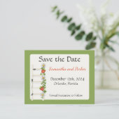 Oudeaardige Ladder met Aardbei Save The Date (Staand voorkant)