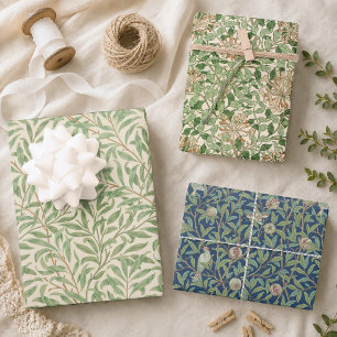 Oudegroene bladeren William Morris patronen Inpakpapier Vel