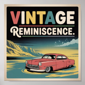 Oudeherinnering Retro Autoposter Poster
