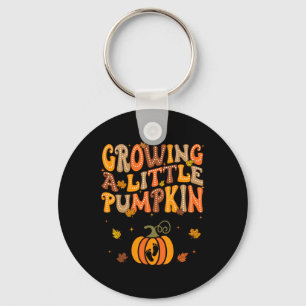 Oudejaars Groeiende Kleine Pompoen Thanksgiving Zw Sleutelhanger