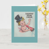 Oudejaars Nieuwjaarsbaby Nieuwjaar Kaart (Gele Bloem)