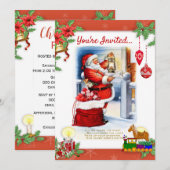 Oudejaars Santa Claus Kerstfeest Uitnodiging (Voorkant / Achterkant)