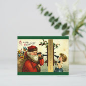 Oudejaars - Sinterklaas belt aan Feestdagenkaart (Staand voorkant)