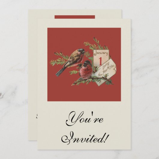 Oudejaars vogels kaart (Voorkant / Achterkant)