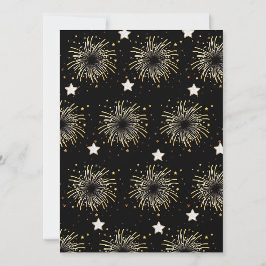 Oudejaarsavond 2023 Gouden ballonnen Vuurwerk Kaart (Achterkant)