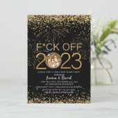 Oudejaarsavond 2024 Gold and BlackInvitation Kaart (Staand voorkant)